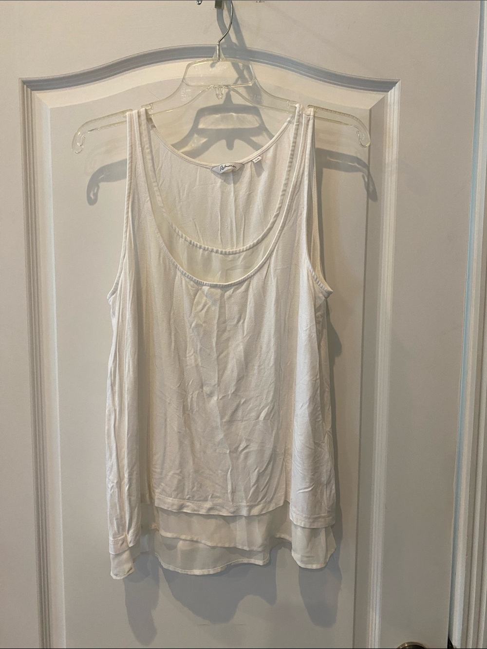 Reitmans Cream Layered Scoop Neck Tank